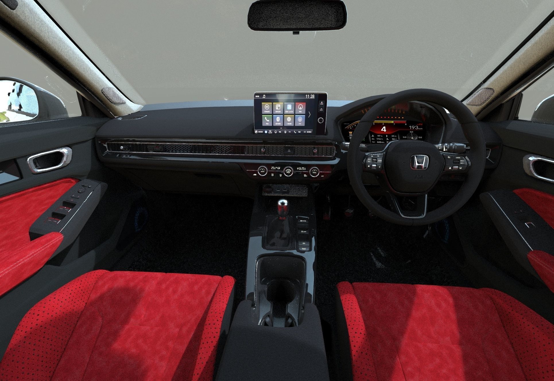 Honda Civic Type R 2022 HQ interior and Mugen bodykit 3D model_25
