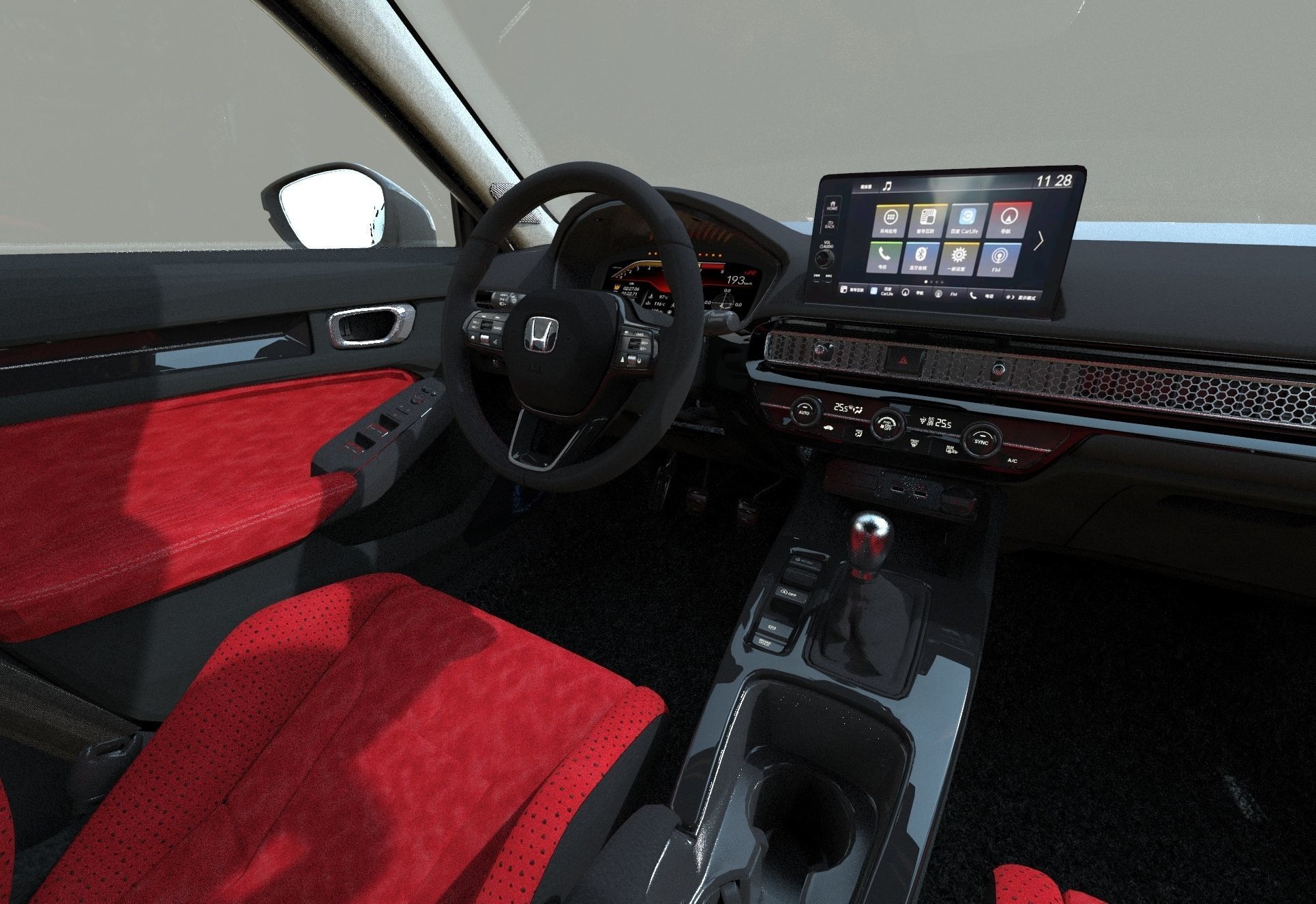 Honda Civic Type R 2022 HQ interior and Mugen bodykit 3D model_24