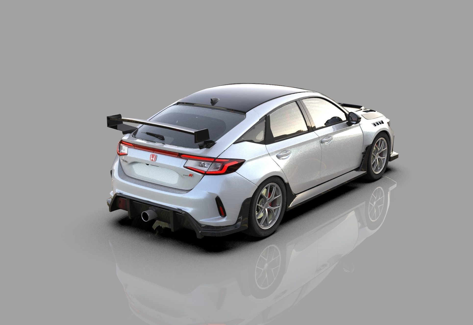 Honda Civic Type R 2022 HQ interior and Mugen bodykit 3D model_15