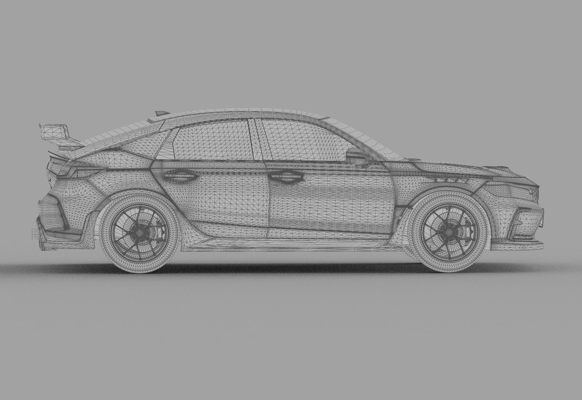 Honda Civic Type R 2022 HQ interior and Mugen bodykit 3D model_50