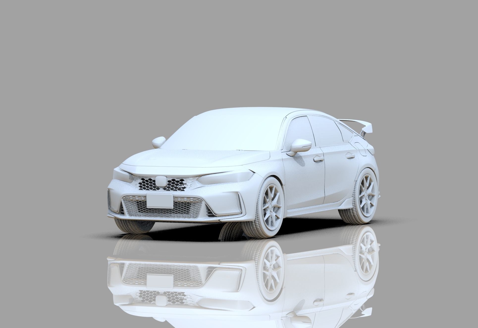 Honda Civic Type R 2022 HQ interior and Mugen bodykit 3D model_28