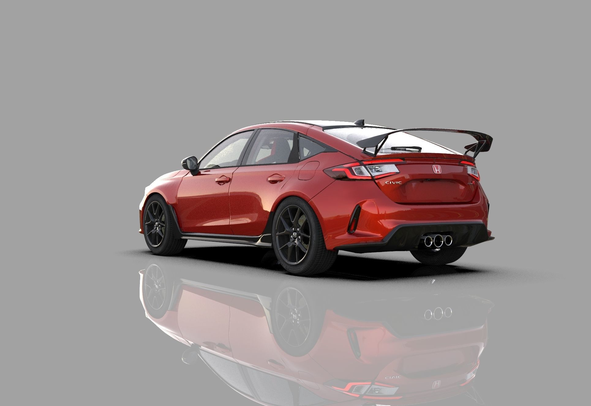 Honda Civic Type R 2022 HQ interior and Mugen bodykit 3D model_3