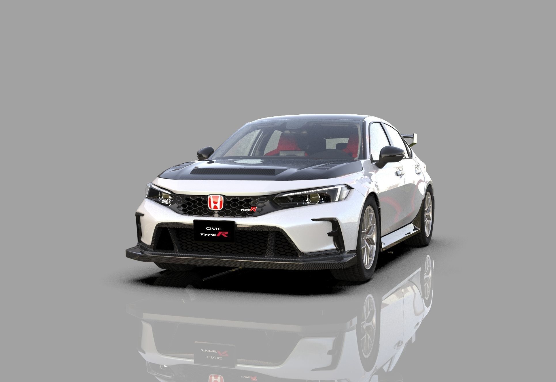 Honda Civic Type R 2022 HQ interior and Mugen bodykit 3D model_11
