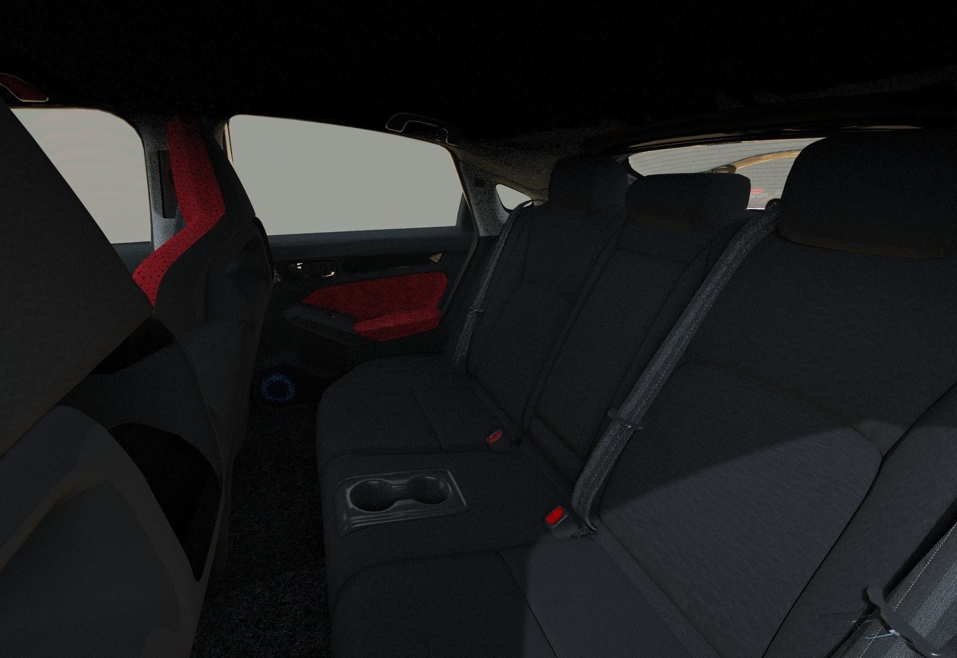 Honda Civic Type R 2022 HQ interior and Mugen bodykit 3D model_27
