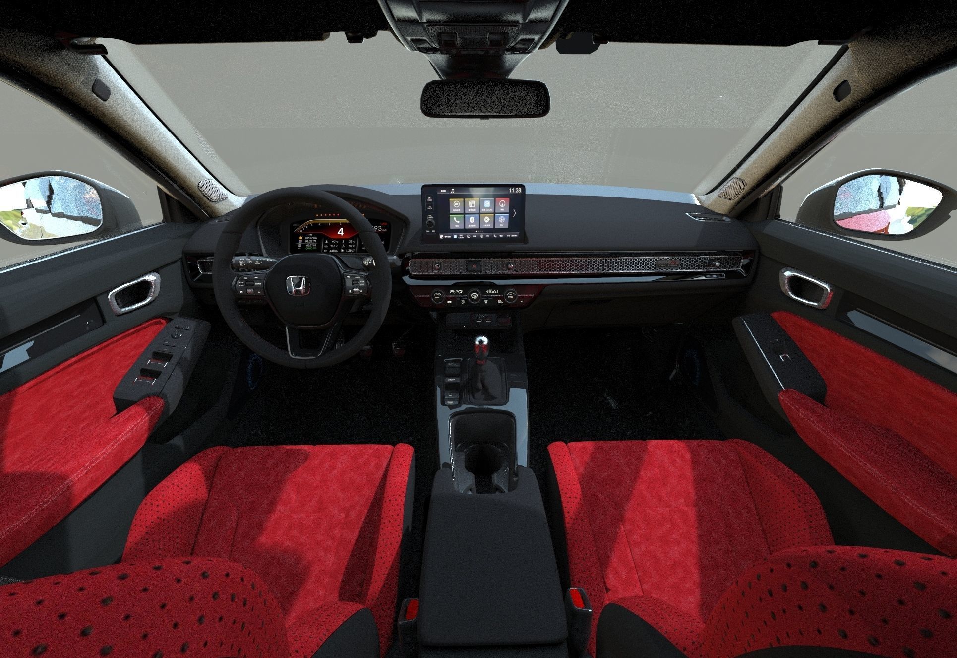 Honda Civic Type R 2022 HQ interior and Mugen bodykit 3D model_23
