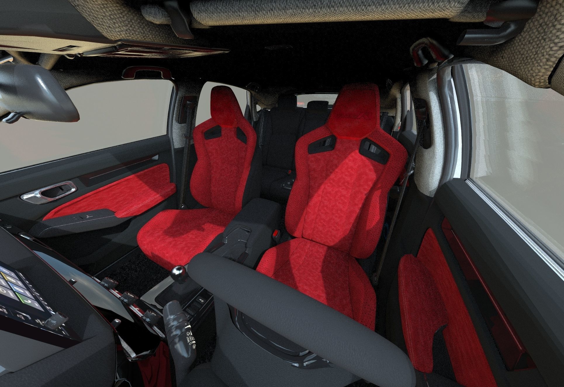 Honda Civic Type R 2022 HQ interior and Mugen bodykit 3D model_26