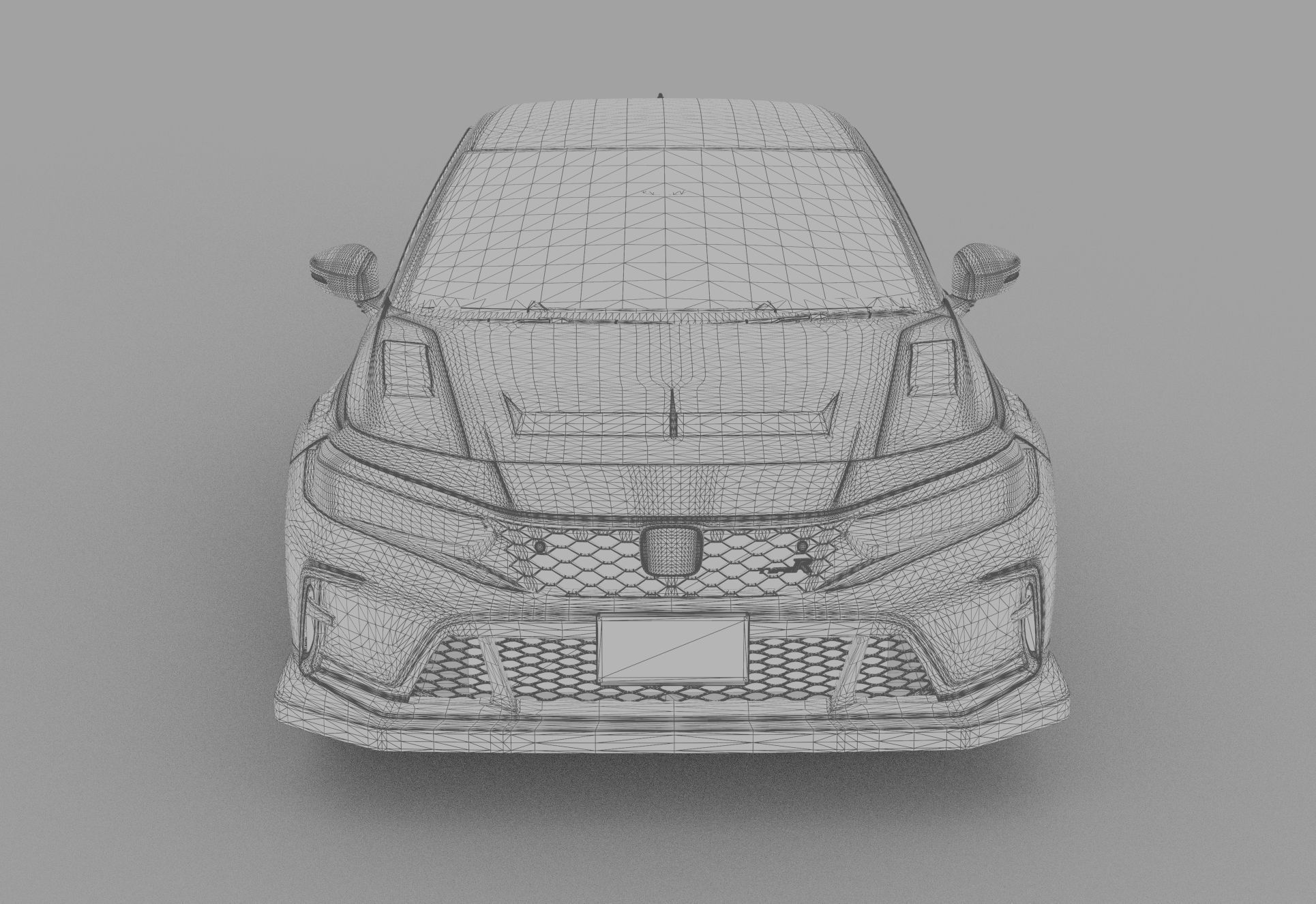 Honda Civic Type R 2022 HQ interior and Mugen bodykit 3D model_51