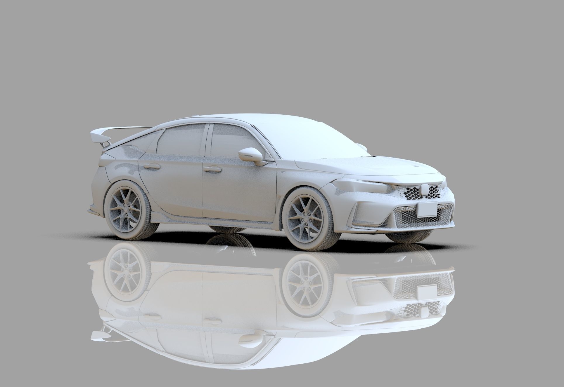 Honda Civic Type R 2022 HQ interior and Mugen bodykit 3D model_33