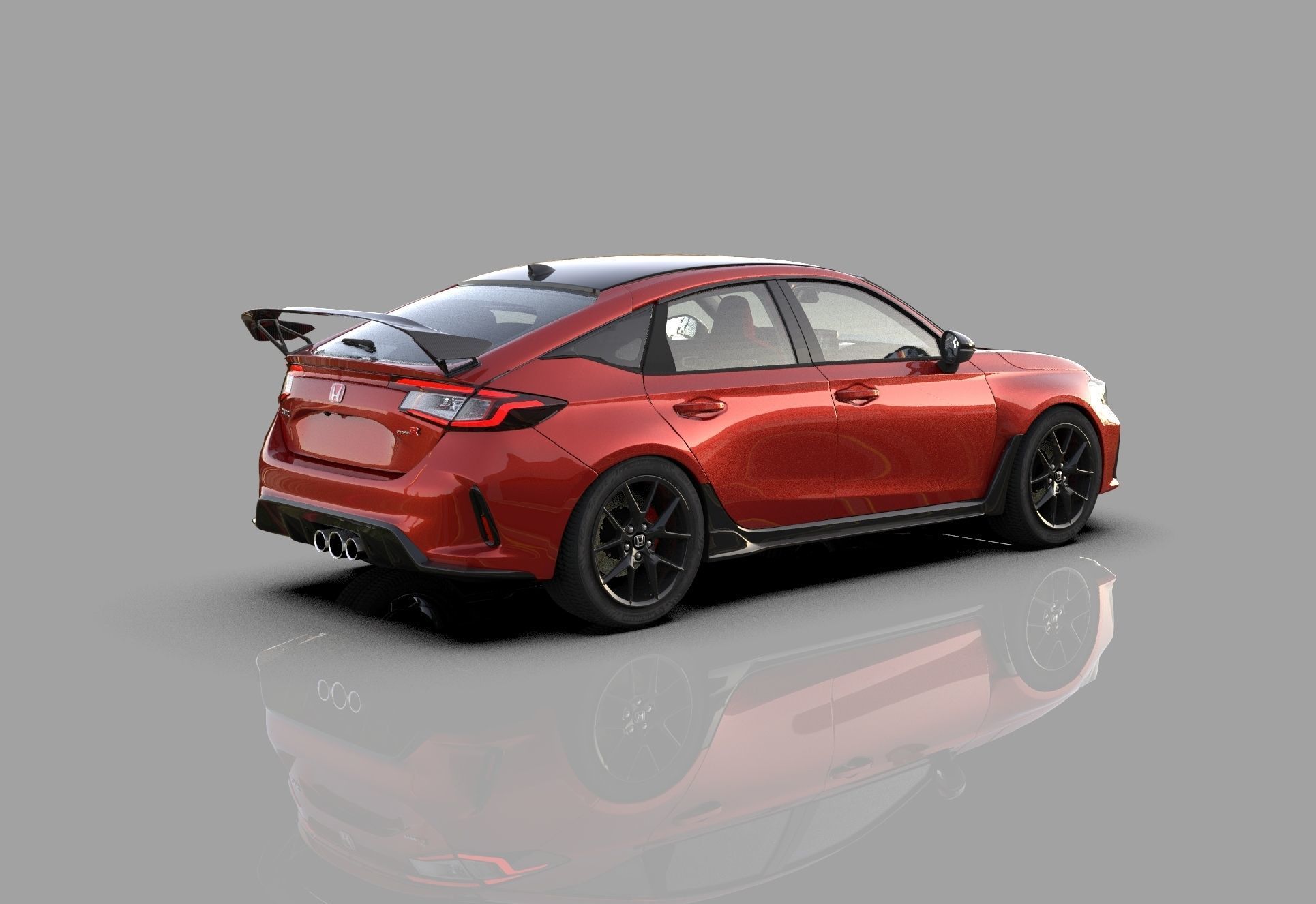 Honda Civic Type R 2022 HQ interior and Mugen bodykit 3D model_5