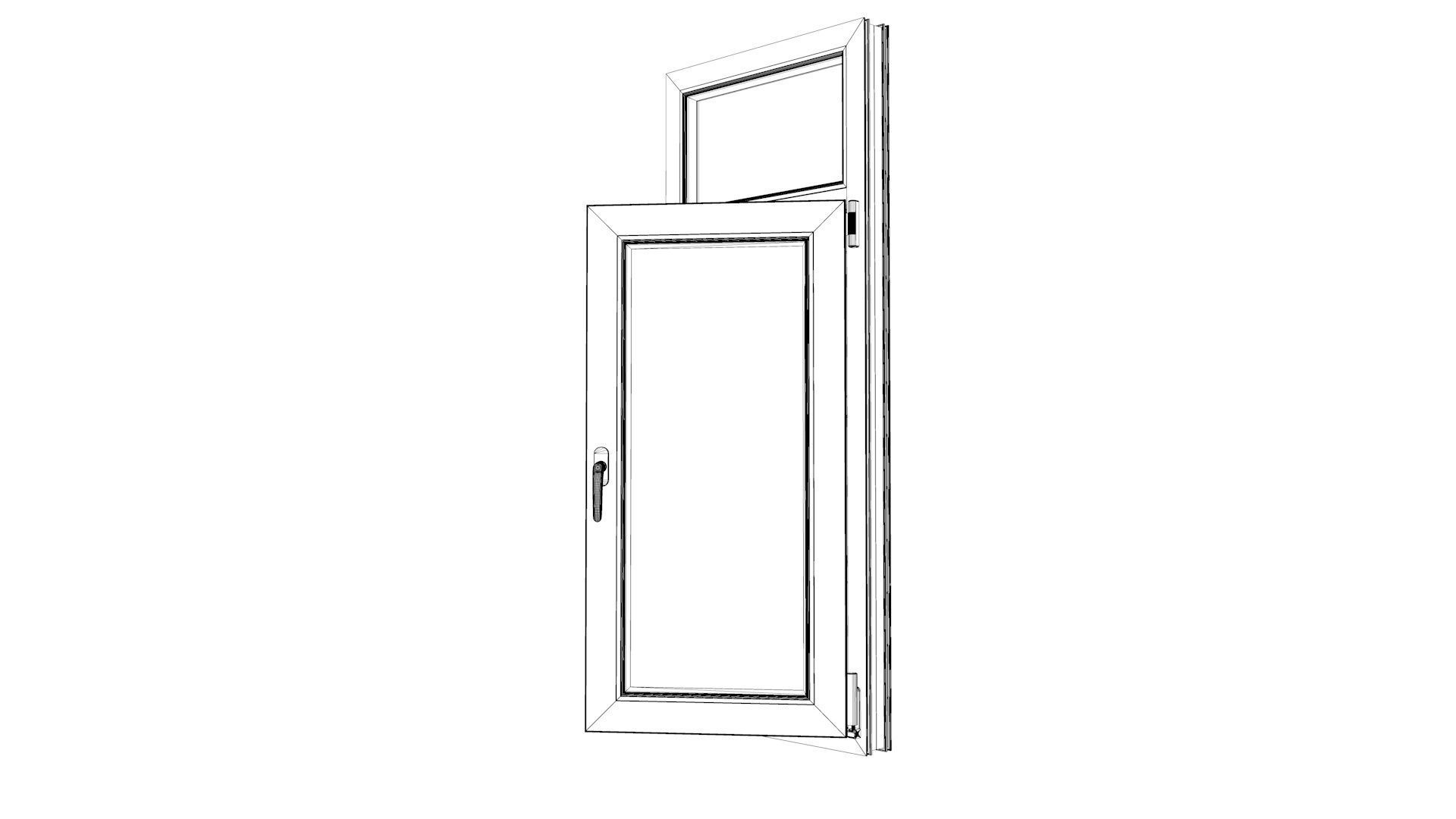 Adjustable and Rigged PVC Window 3D model_37