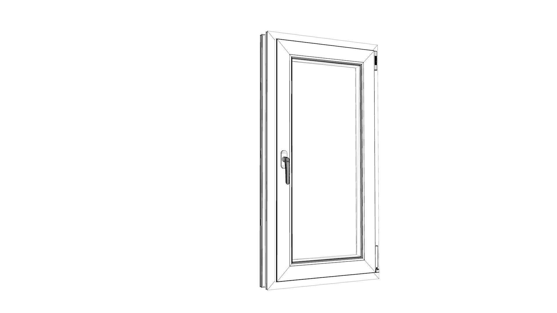 Adjustable and Rigged PVC Window 3D model_38