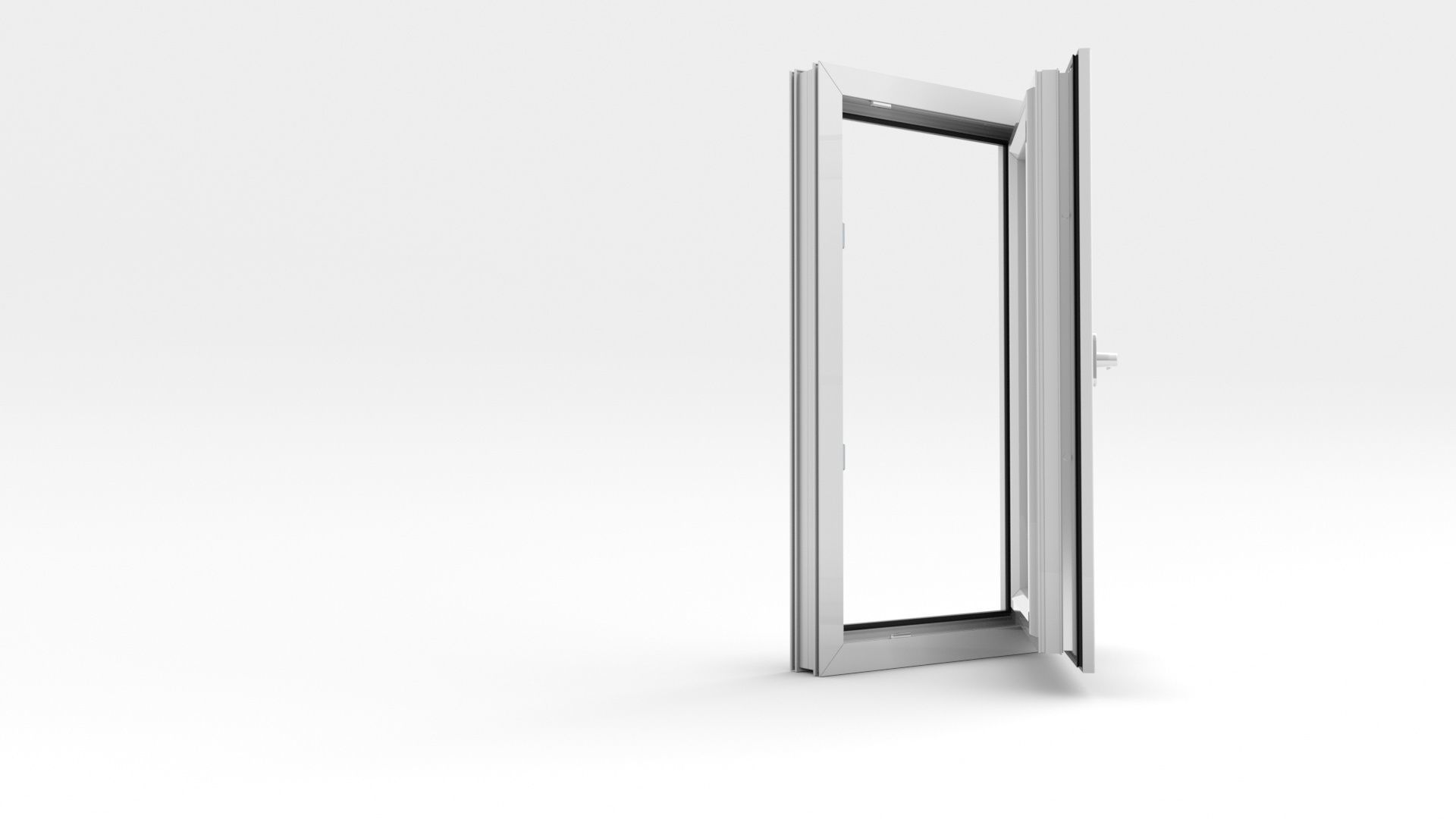 Adjustable and Rigged PVC Window 3D model_10