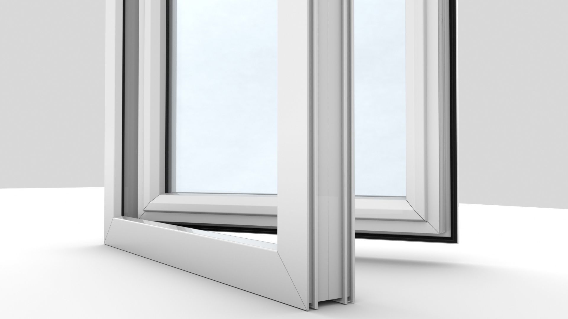 Adjustable and Rigged PVC Window 3D model_25