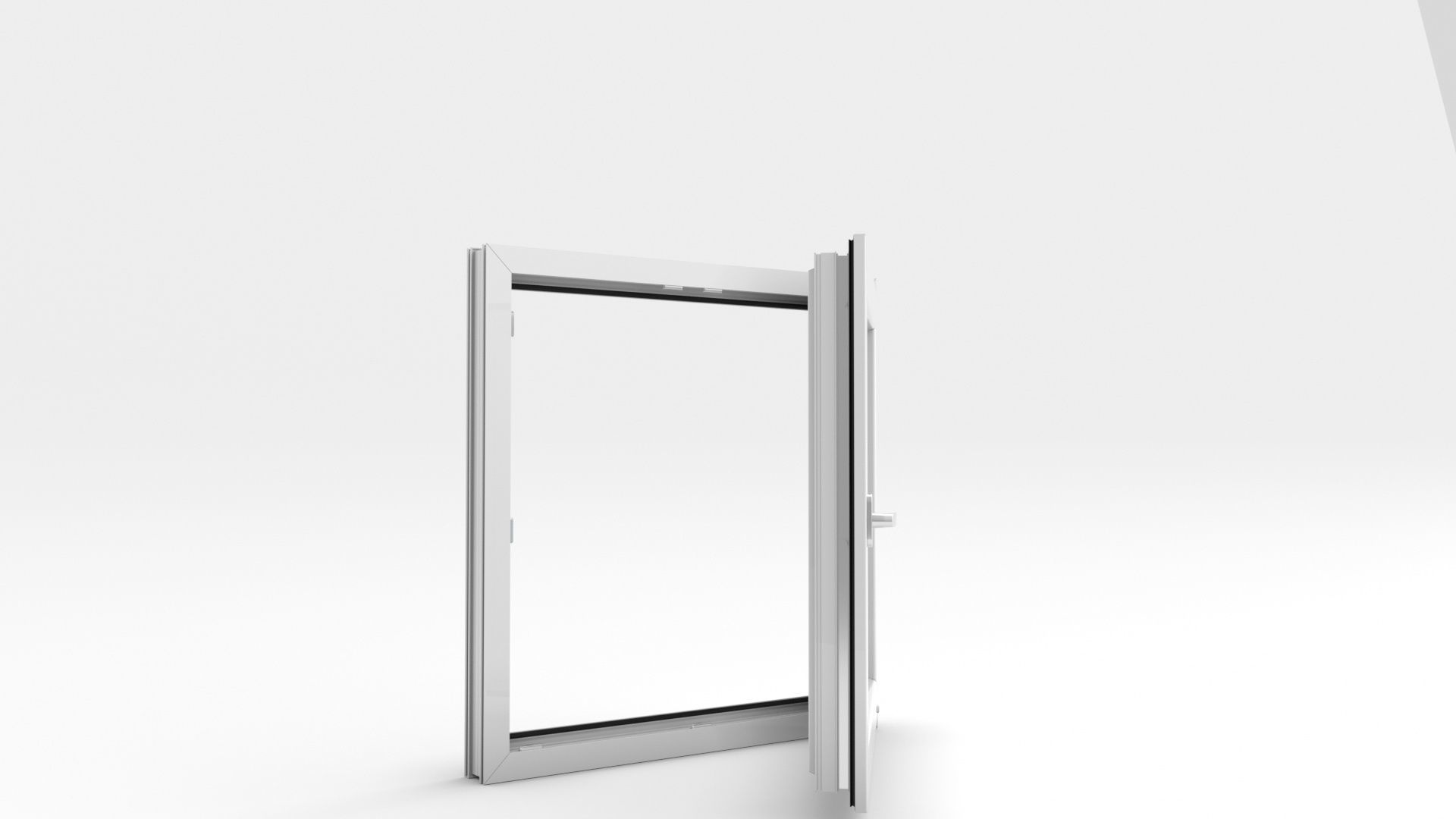 Adjustable and Rigged PVC Window 3D model_16
