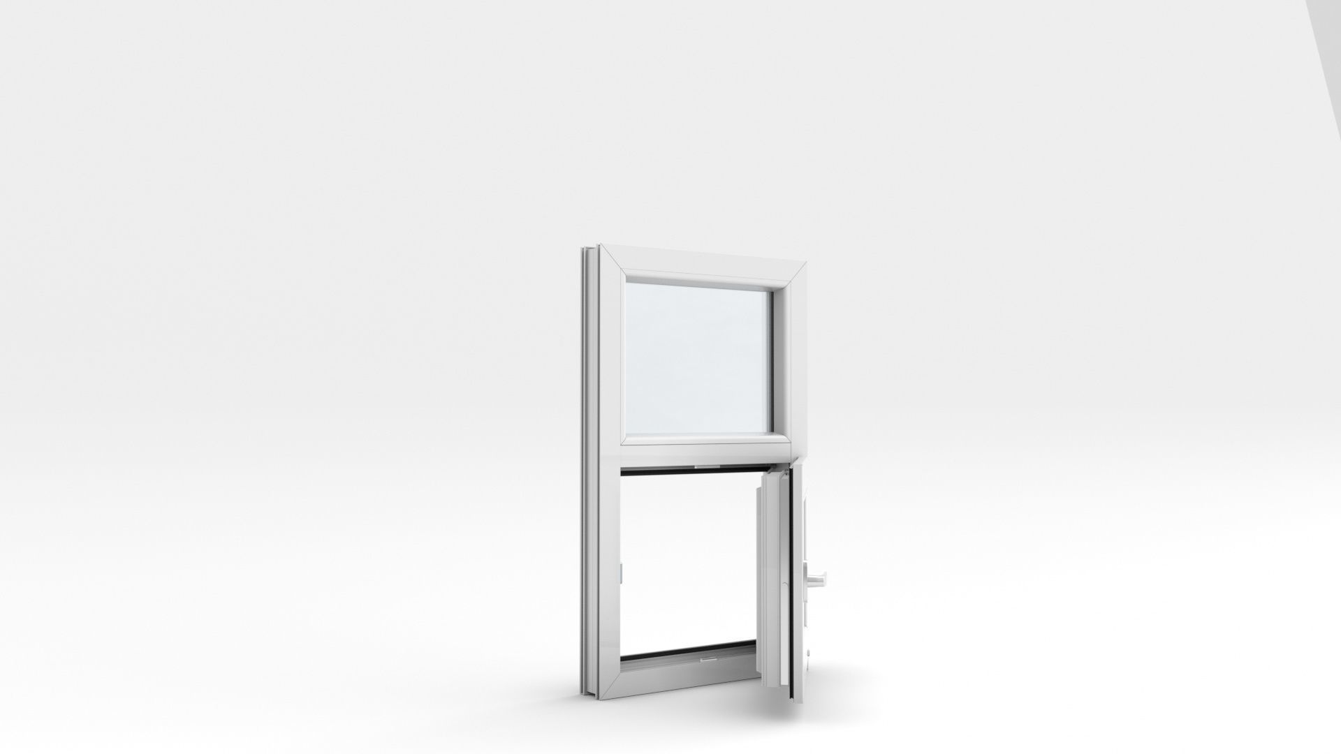 Adjustable and Rigged PVC Window 3D model_13