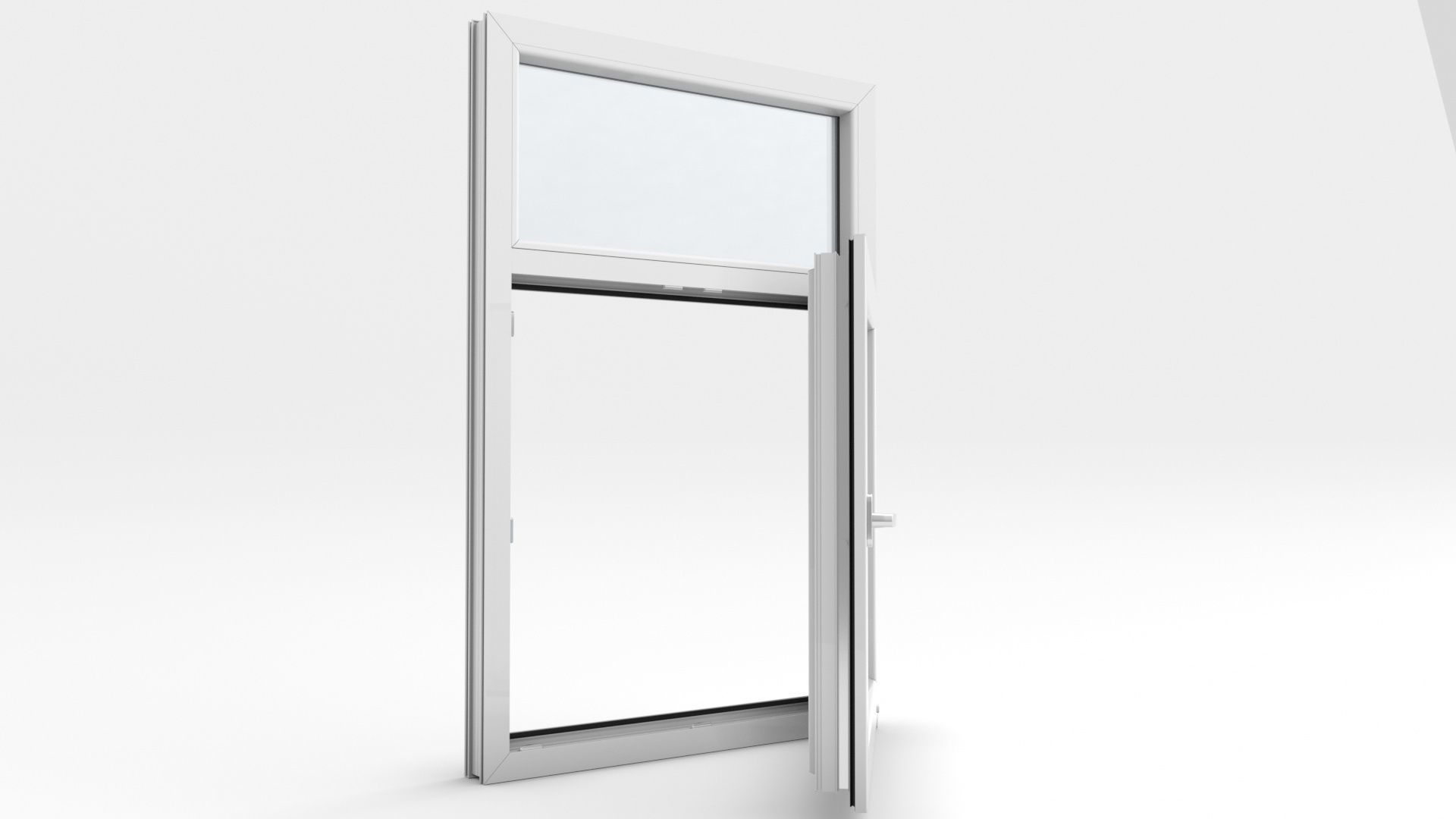 Adjustable and Rigged PVC Window 3D model_14
