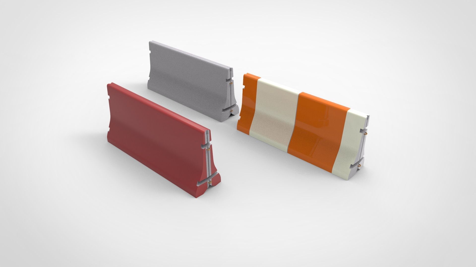 road barrier 3D model_3