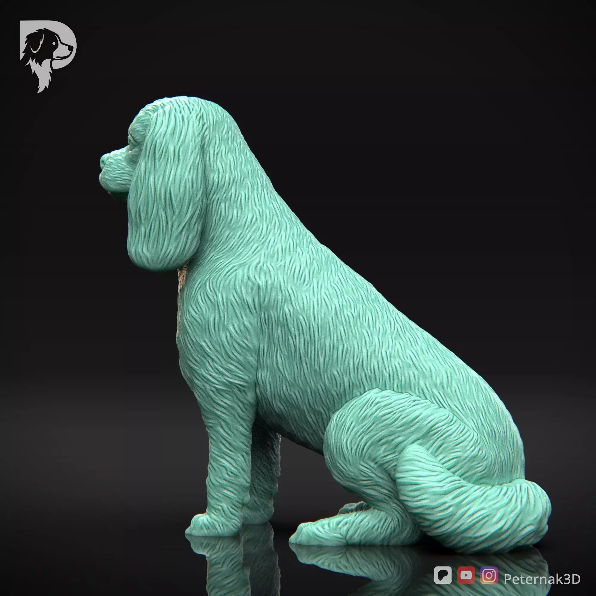 Dog 3D Print Model Cavalier King Charles Spaniel Pose 04 STL 3D print model_9