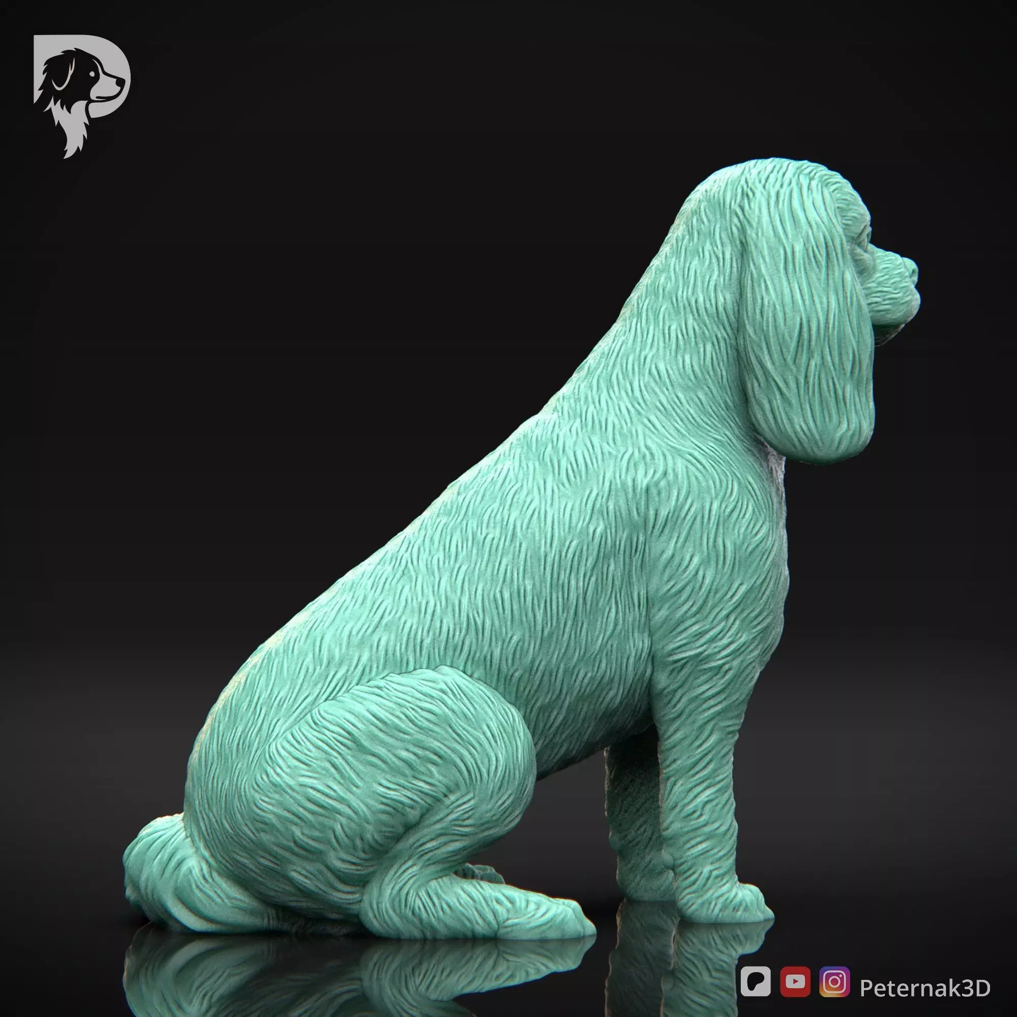 Dog 3D Print Model Cavalier King Charles Spaniel Pose 04 STL 3D print model_5