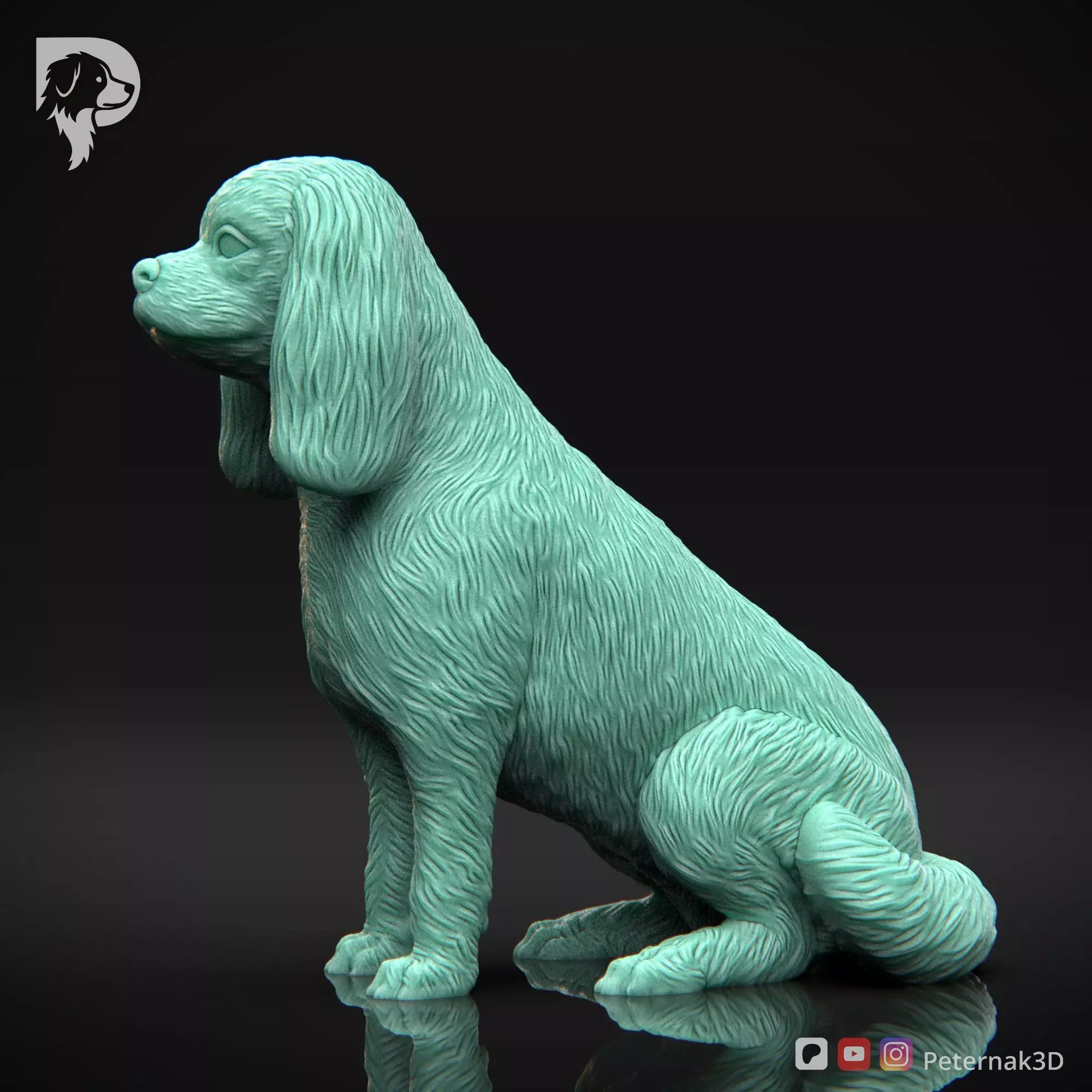 Dog 3D Print Model Cavalier King Charles Spaniel Pose 04 STL 3D print model_10