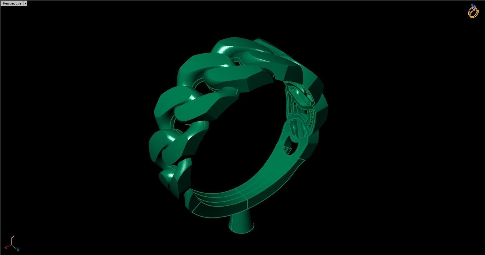 Cuban Link Ring Free 3D print model_2