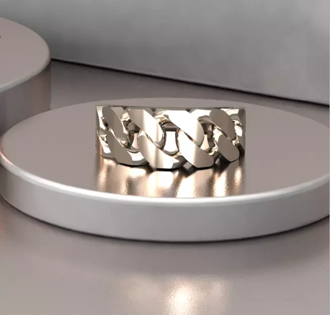 Cuban Link Ring Free 3D print model_0