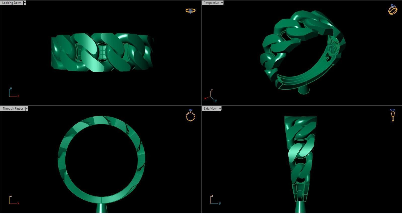 Cuban Link Ring Free 3D print model_1