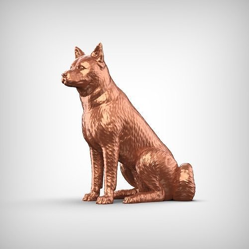 Canaan Dog 3D Print Model Pose 05 3D print model
