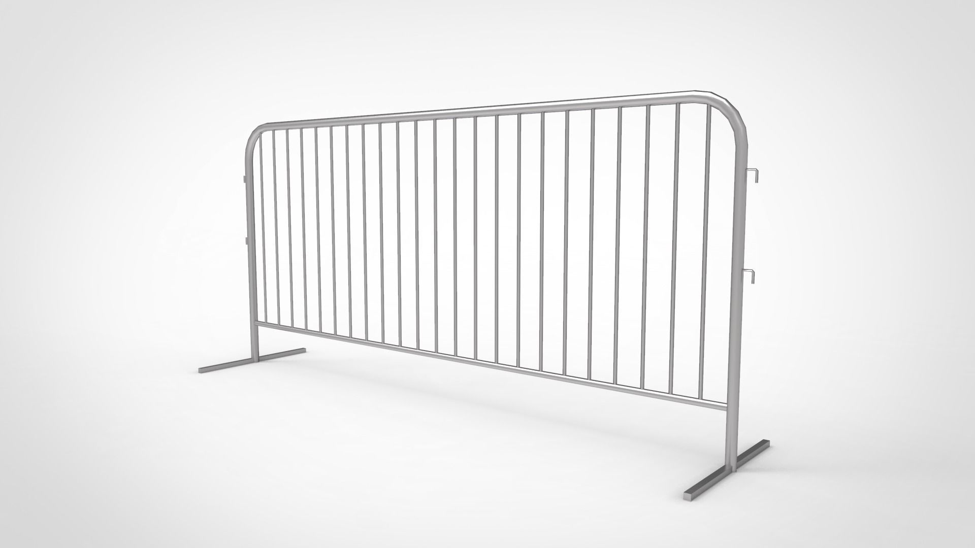 road barrier type steel 3D model_3
