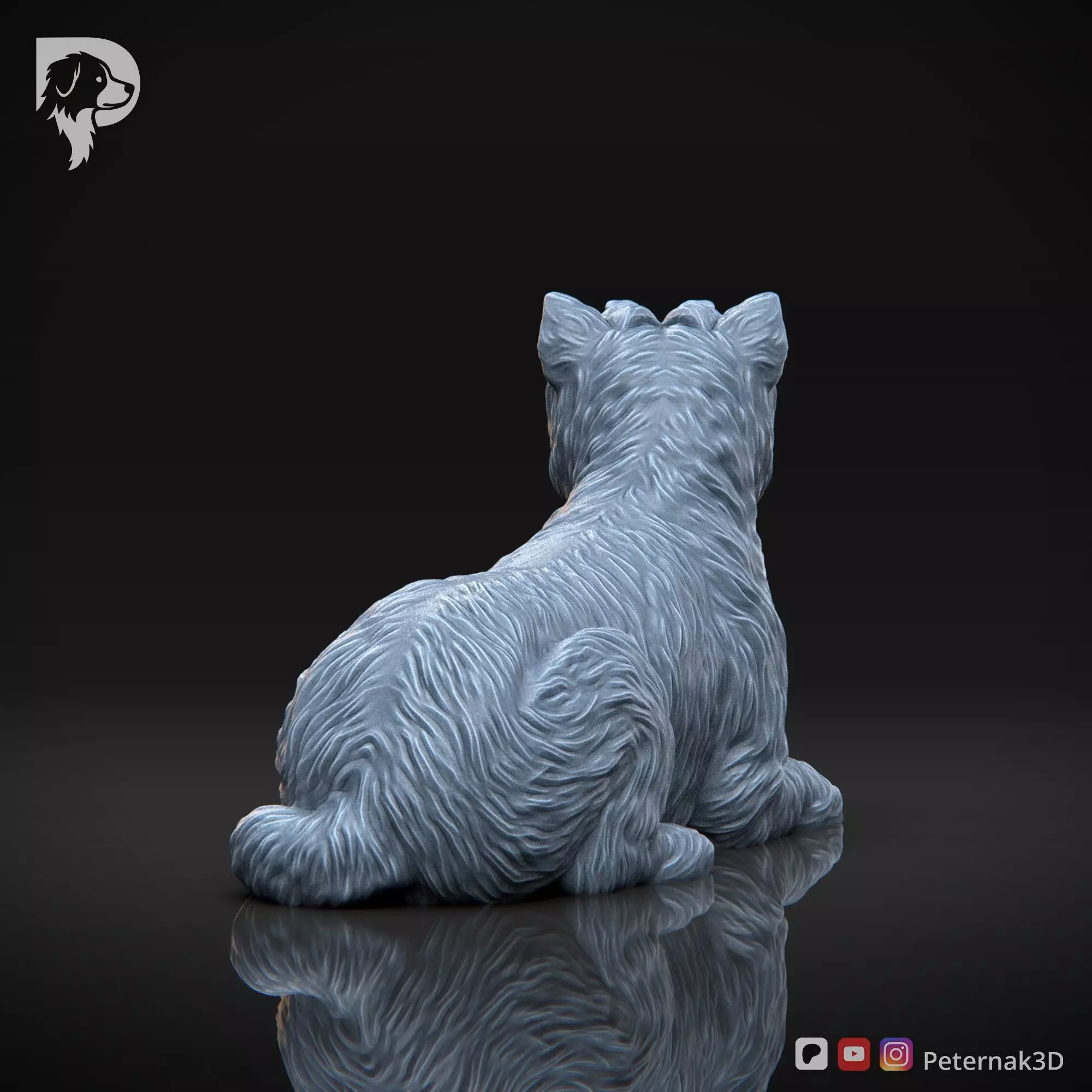 Dog 3D Print Model Cairn Terrier Dog Pose 08 Ready STL 3D print model_7