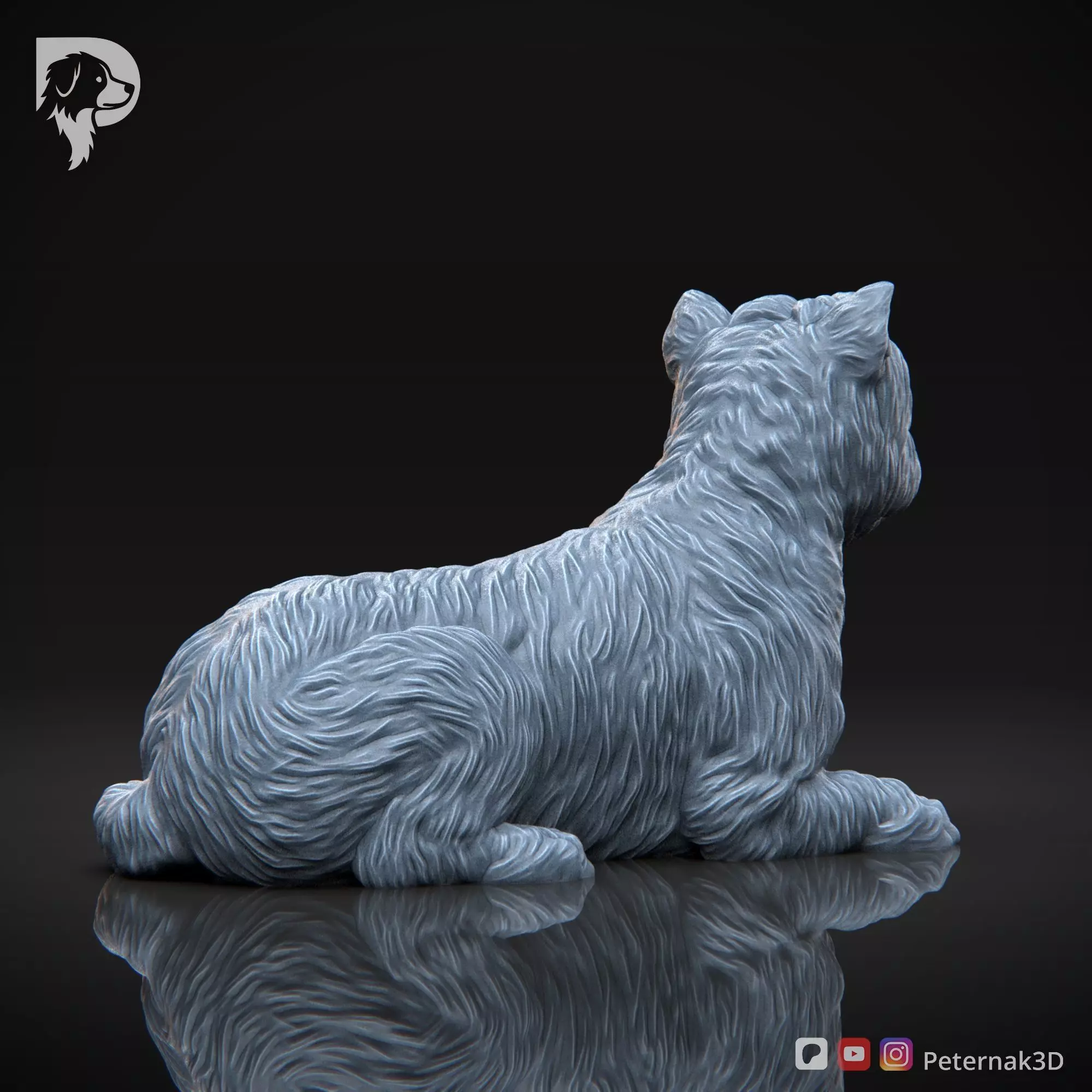 Dog 3D Print Model Cairn Terrier Dog Pose 08 Ready STL 3D print model_6