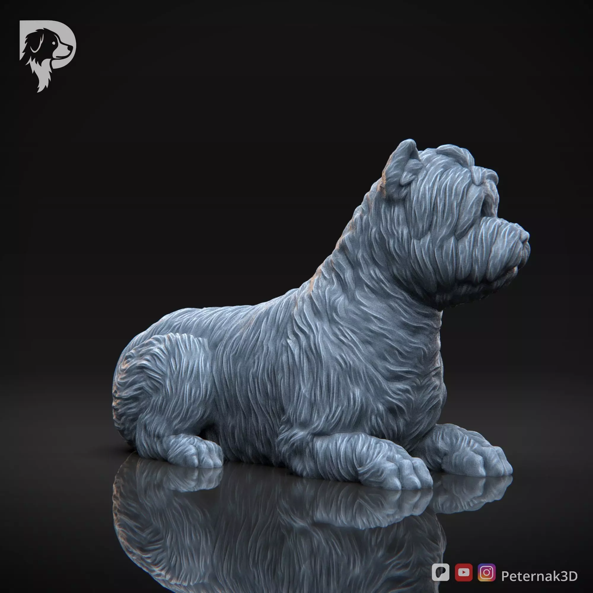 Dog 3D Print Model Cairn Terrier Dog Pose 08 Ready STL 3D print model_4