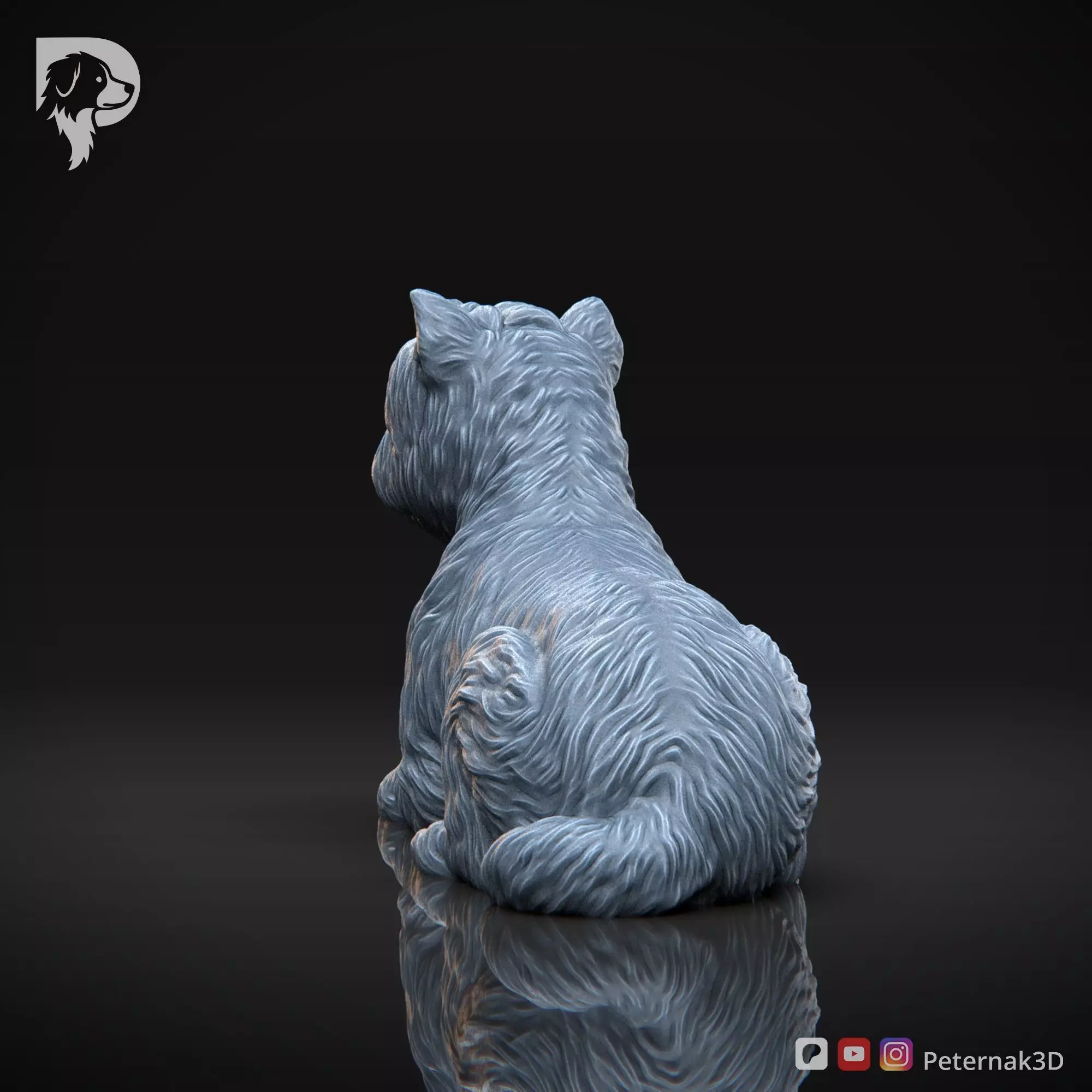 Dog 3D Print Model Cairn Terrier Dog Pose 08 Ready STL 3D print model_8