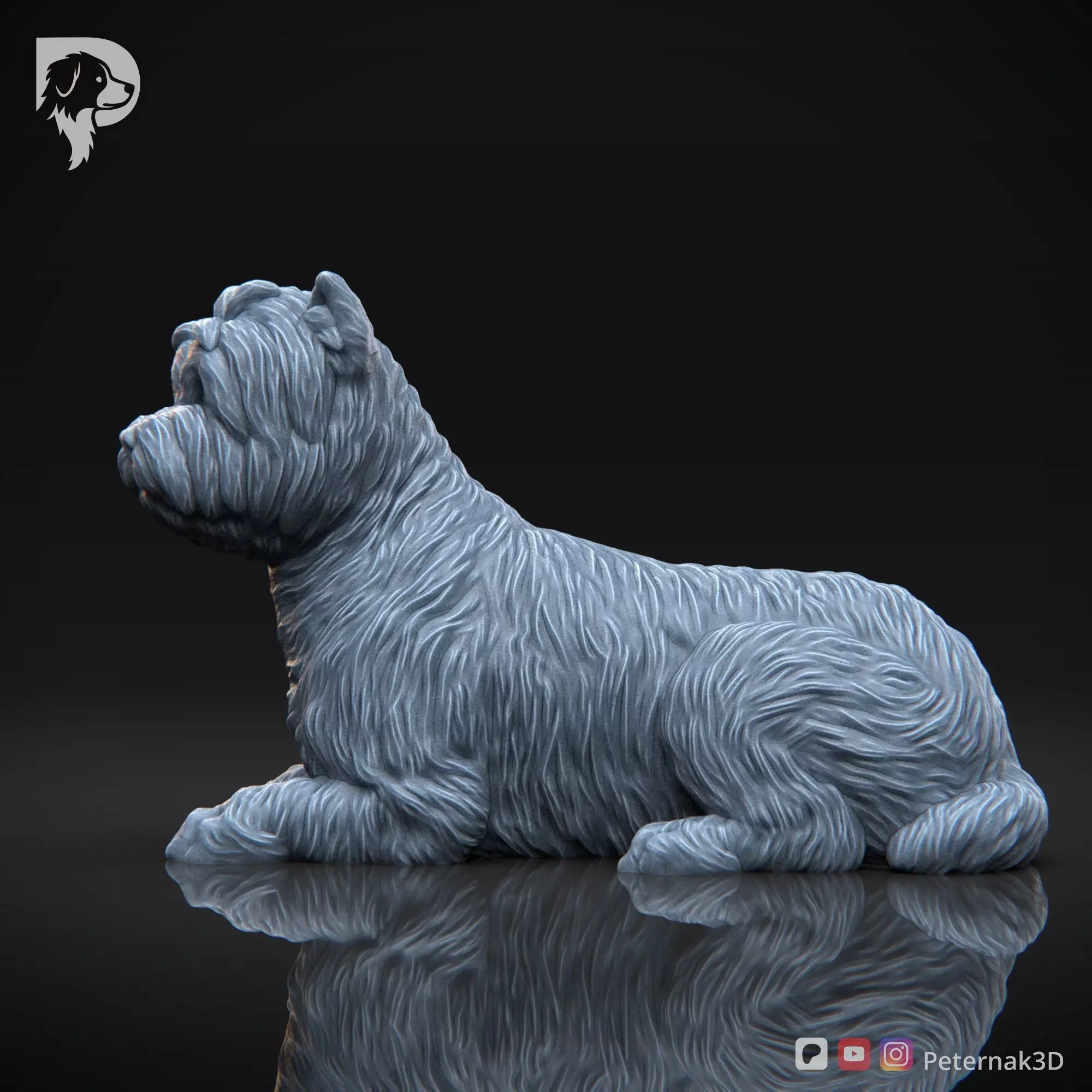 Dog 3D Print Model Cairn Terrier Dog Pose 08 Ready STL 3D print model_10