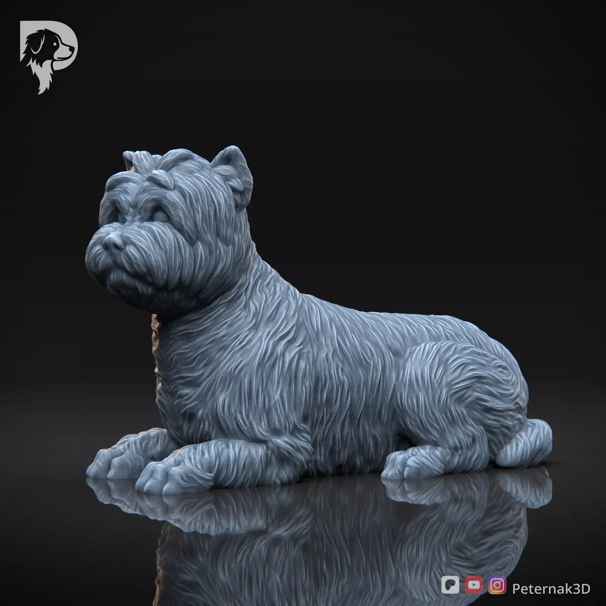 Dog 3D Print Model Cairn Terrier Dog Pose 08 Ready STL 3D print model_11
