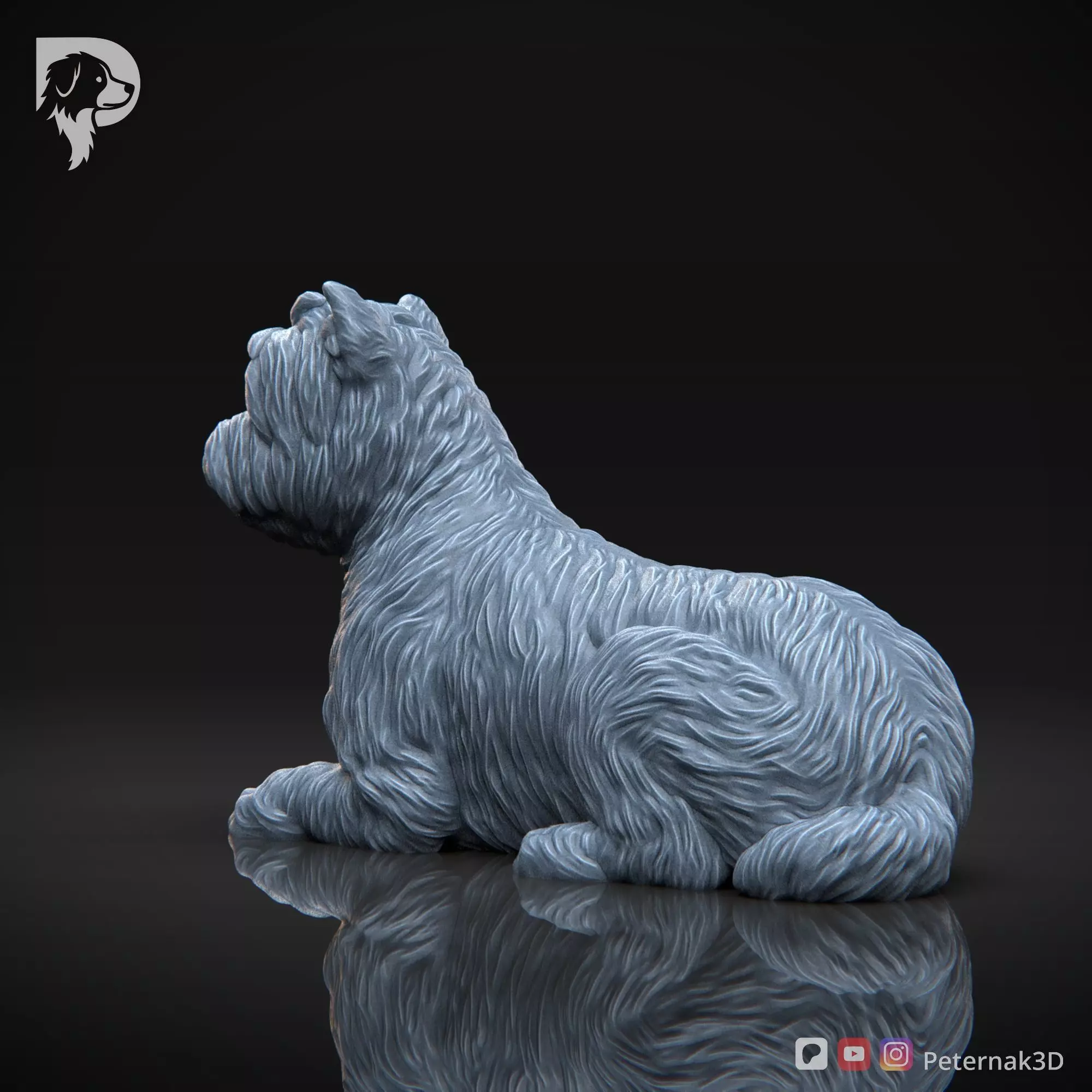 Dog 3D Print Model Cairn Terrier Dog Pose 08 Ready STL 3D print model_9