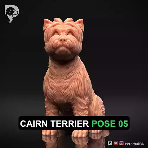 Dog 3D Print Model Cairn Terrier Dog Pose 05 Ready STL 3D print model
