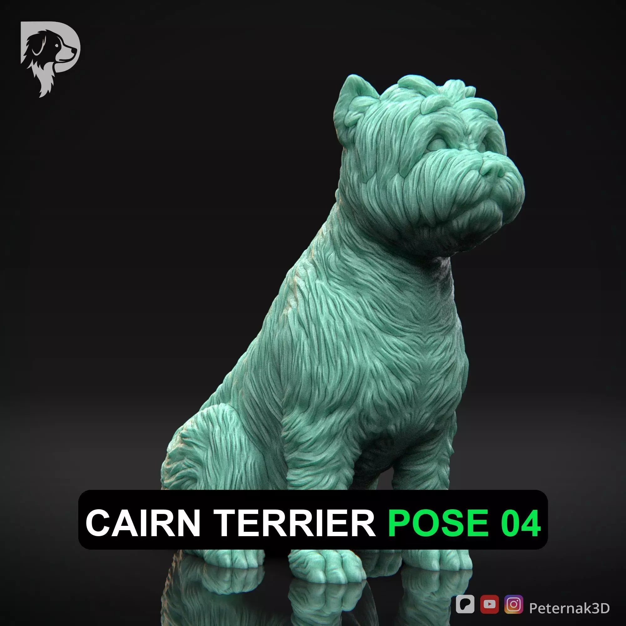 Dog 3D Print Model Cairn Terrier Dog Pose 04 Ready STL 3D print model