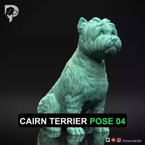 Dog 3D Print Model Cairn Terrier Dog Pose 04 Ready STL