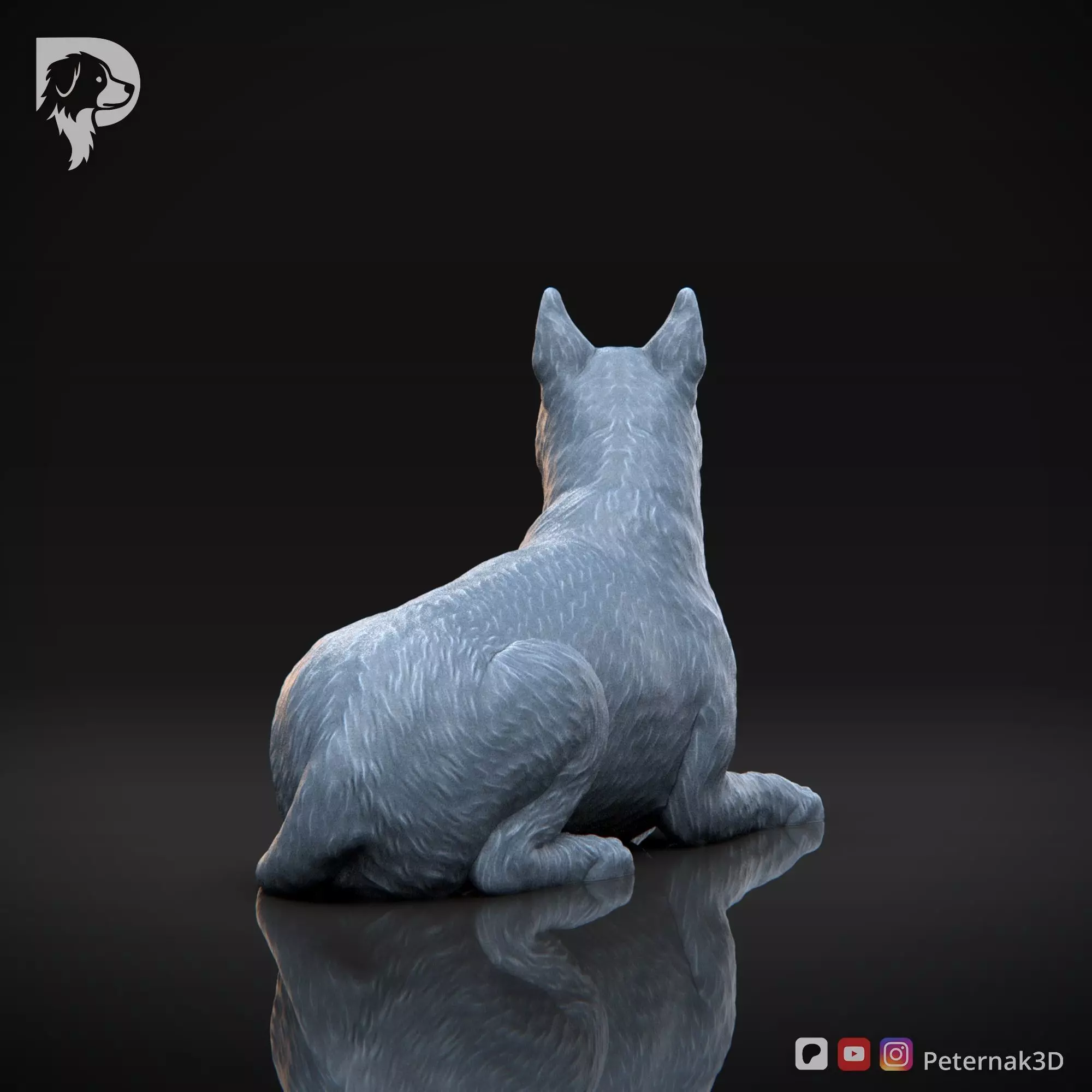 Dog 3D Print Model Bull Terrier Dog Pose 08 Ready STL 3D print model_7