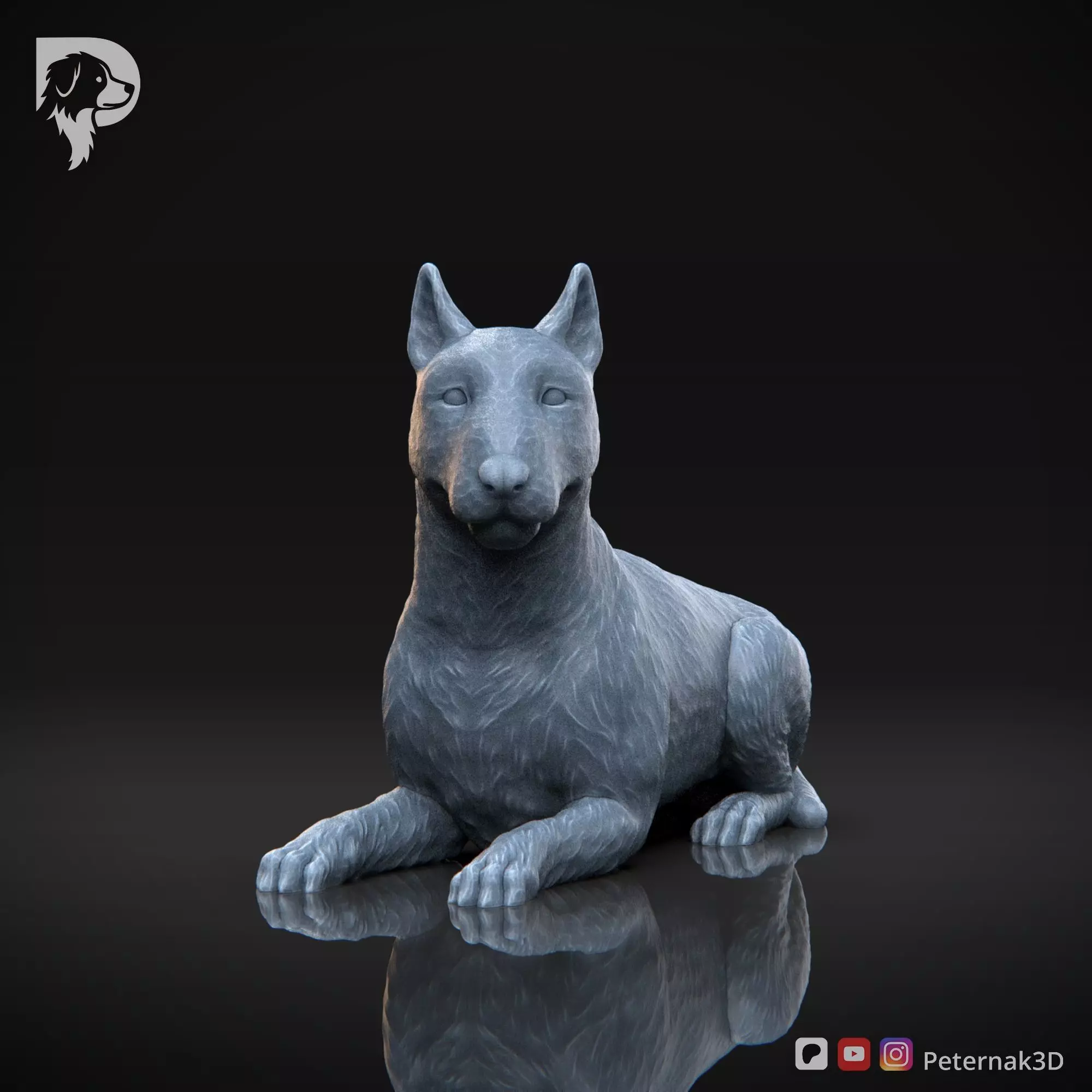 Dog 3D Print Model Bull Terrier Dog Pose 08 Ready STL 3D print model_2