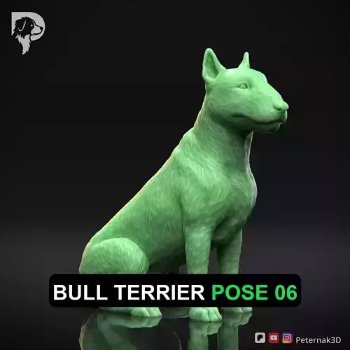 Dog 3D Print Model Bull Terrier Dog Pose 06 Ready STL