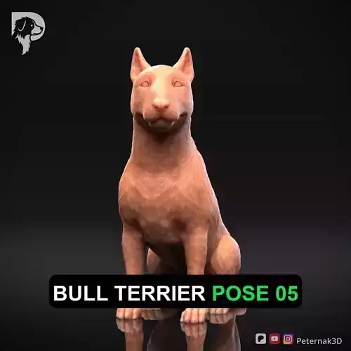 Dog 3D Print Model Bull Terrier Dog Pose 05 Ready STL