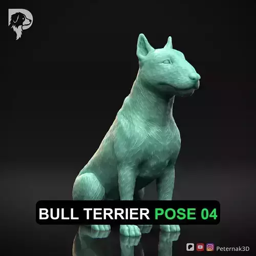Dog 3D Print Model Bull Terrier Dog Pose 04 Ready STL