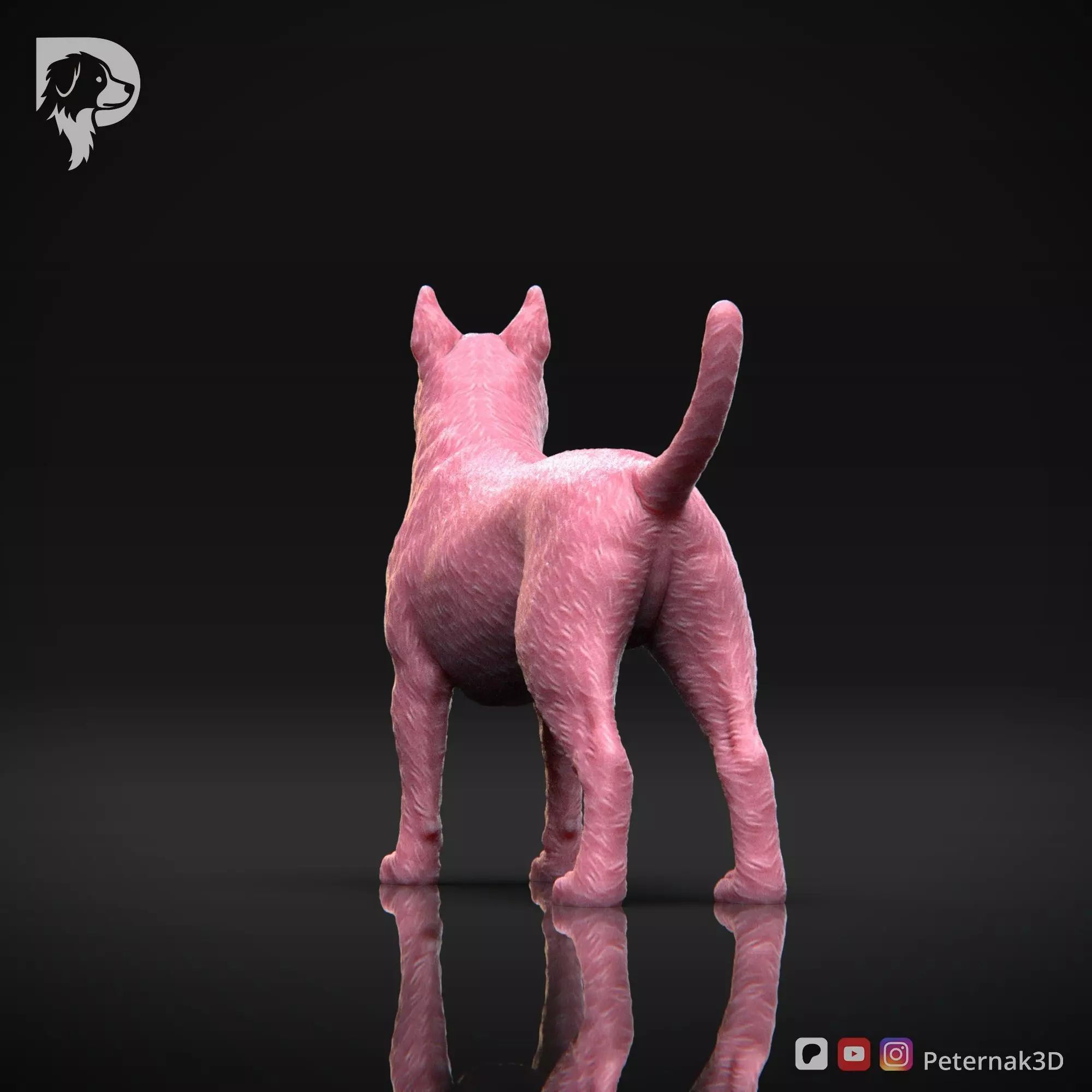 Dog 3D Print Model Bull Terrier Dog Pose 03 Ready STL 3D print model_7