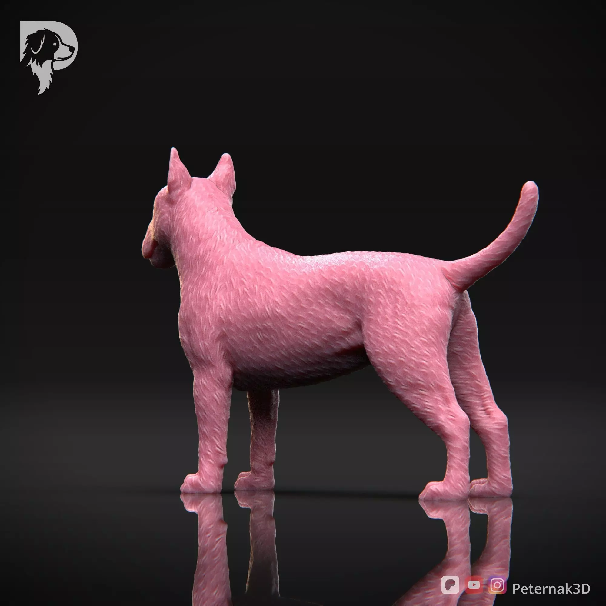 Dog 3D Print Model Bull Terrier Dog Pose 03 Ready STL 3D print model_8