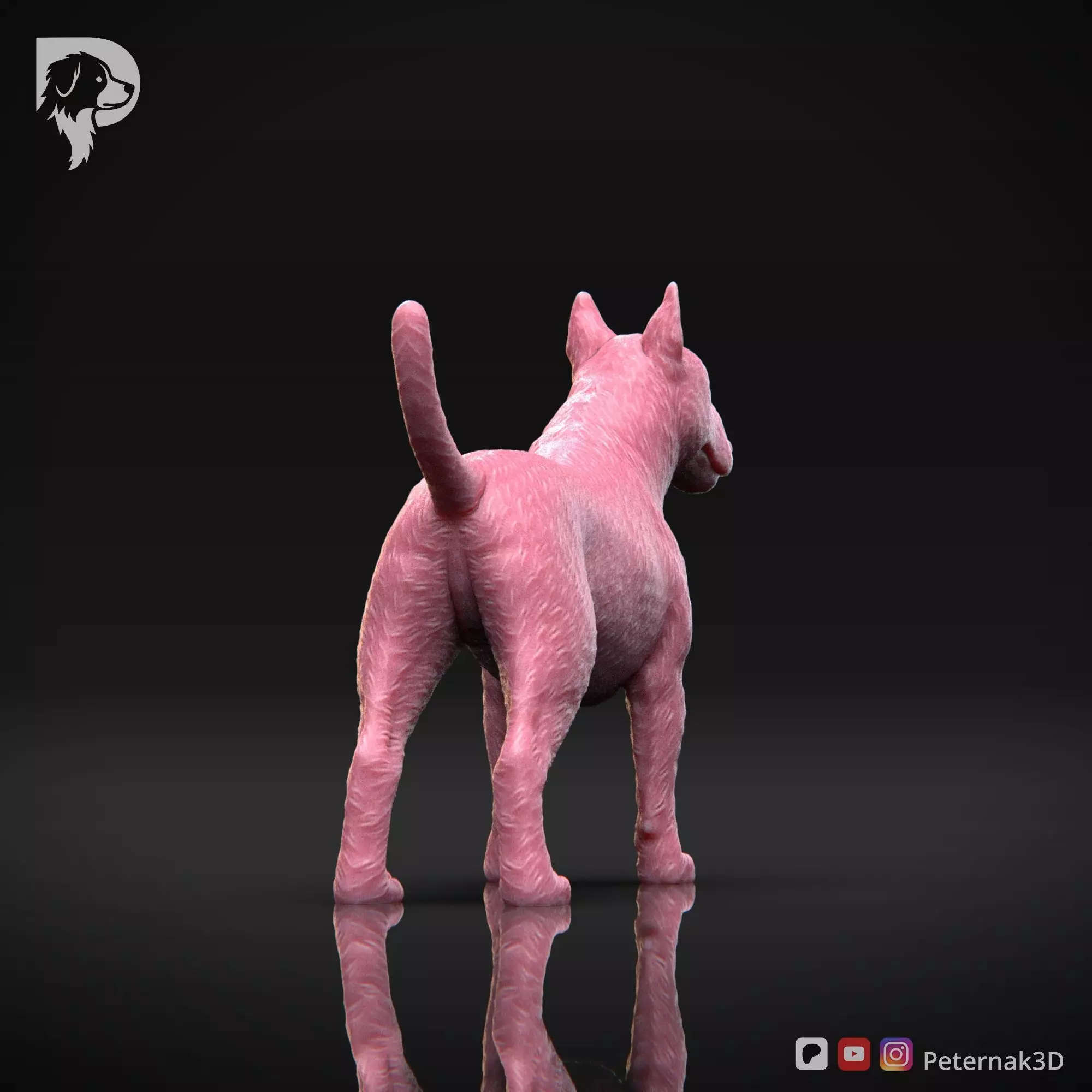 Dog 3D Print Model Bull Terrier Dog Pose 03 Ready STL 3D print model_6