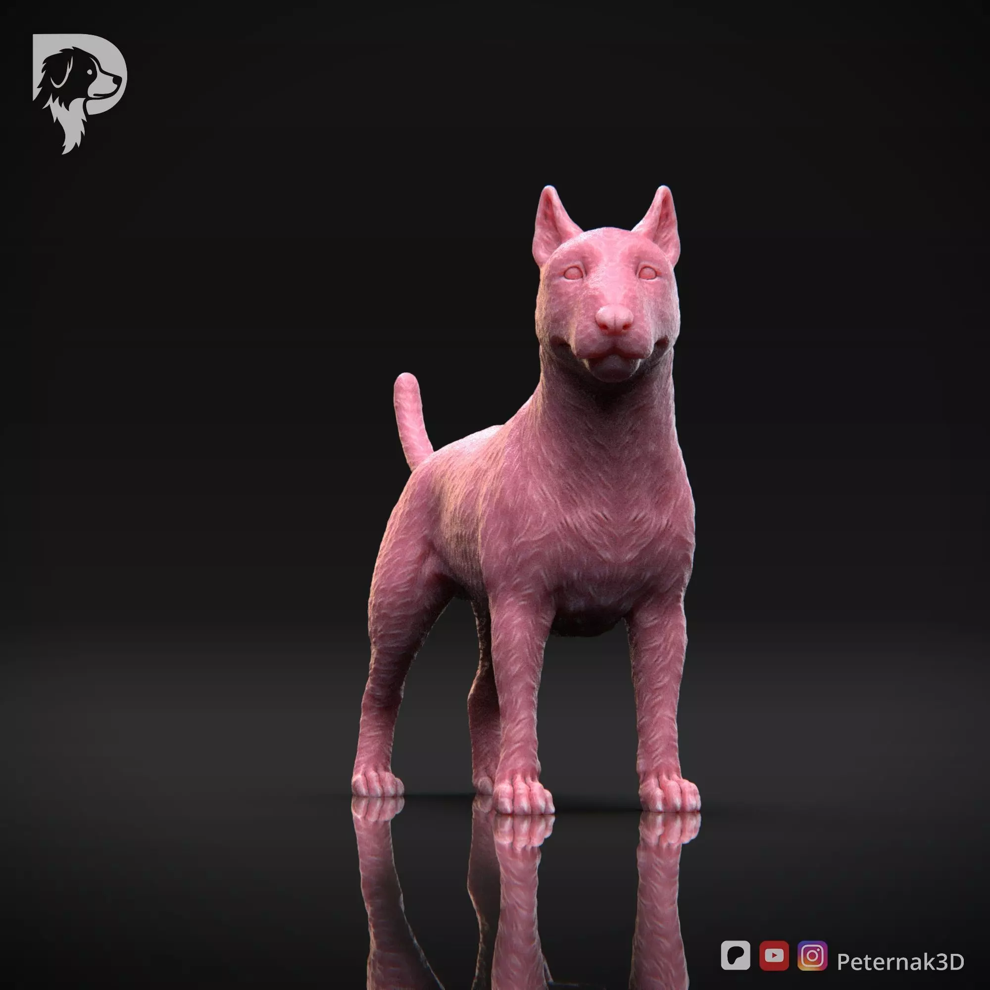 Dog 3D Print Model Bull Terrier Dog Pose 03 Ready STL 3D print model_2
