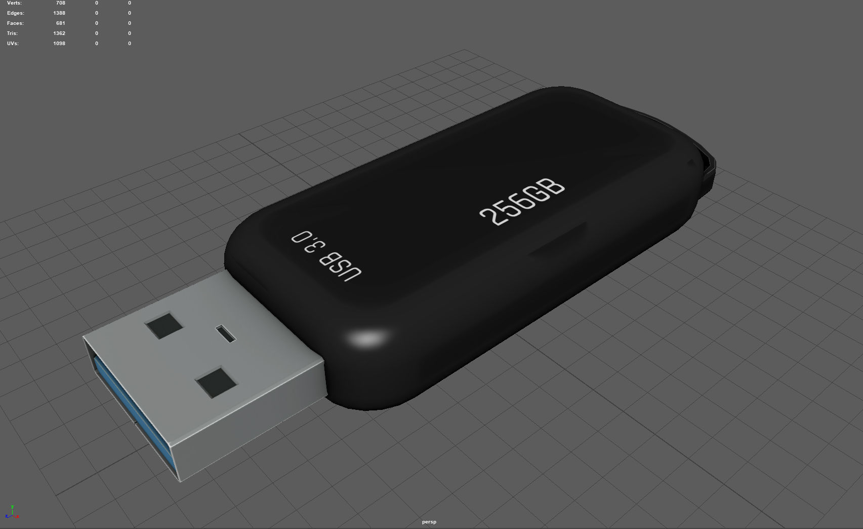 Pen Drive Low-poly 3D model_4