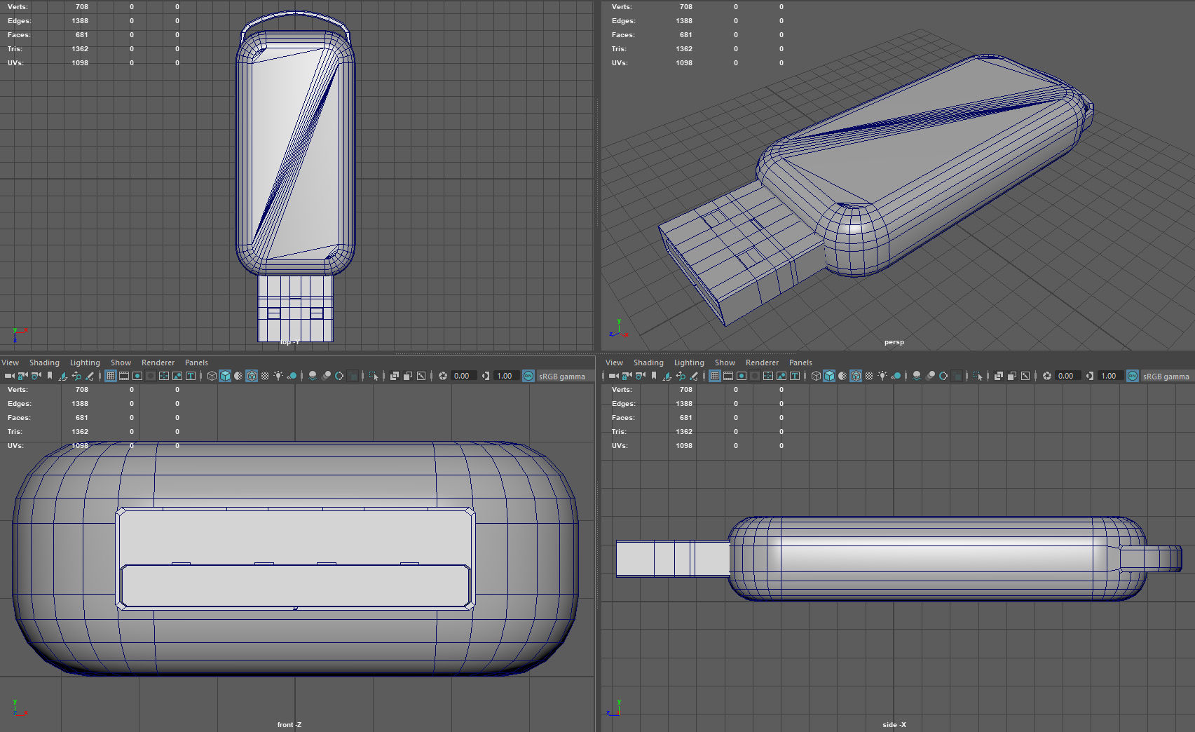 Pen Drive Low-poly 3D model_9